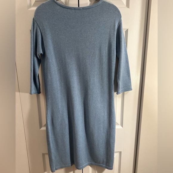 J Jill Pure Jill Cotton Cashmere Blend Knit Pullover Sweater Dress Pale Blue XS - Picture 6 of 9